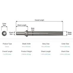 Ajax Flat Air Hammer Chisel 5/8