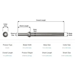 Ajax Flat Air Hammer Chisel 3/4