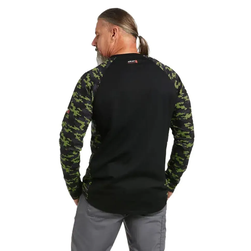 Ariat FR AC Stretch Camo Baseball T-Shirt