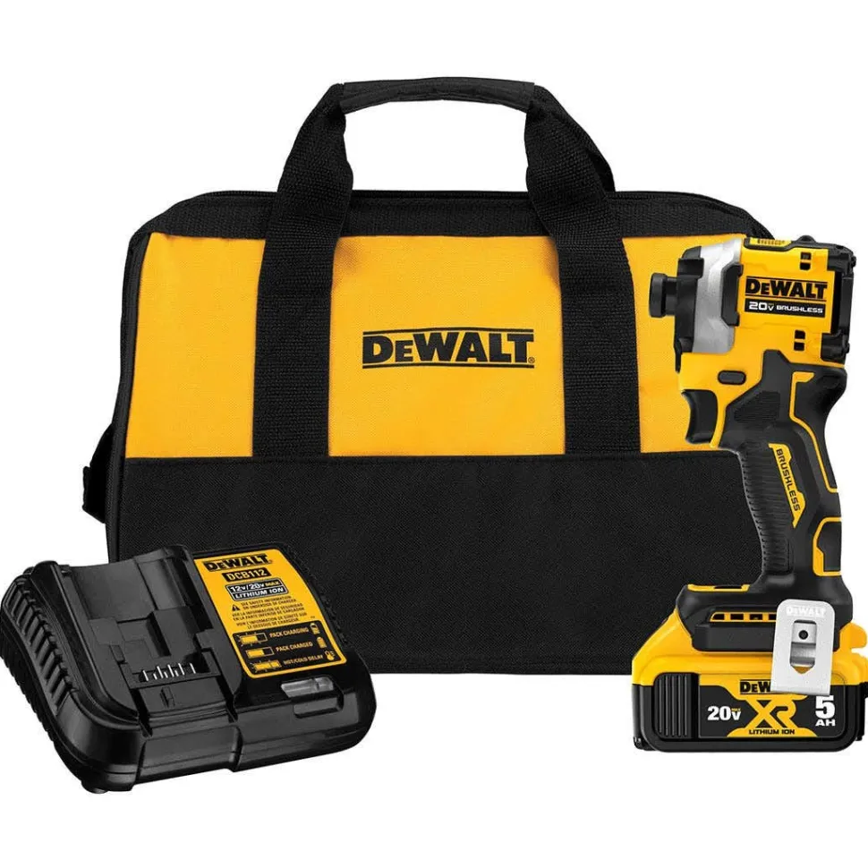 Atomic 20V Max 1/4" Brushless Cordless 3-Speed Impact Driver Kit w/ 20V MAX 4-1/2" / 5'' Cut-Off Grinder
