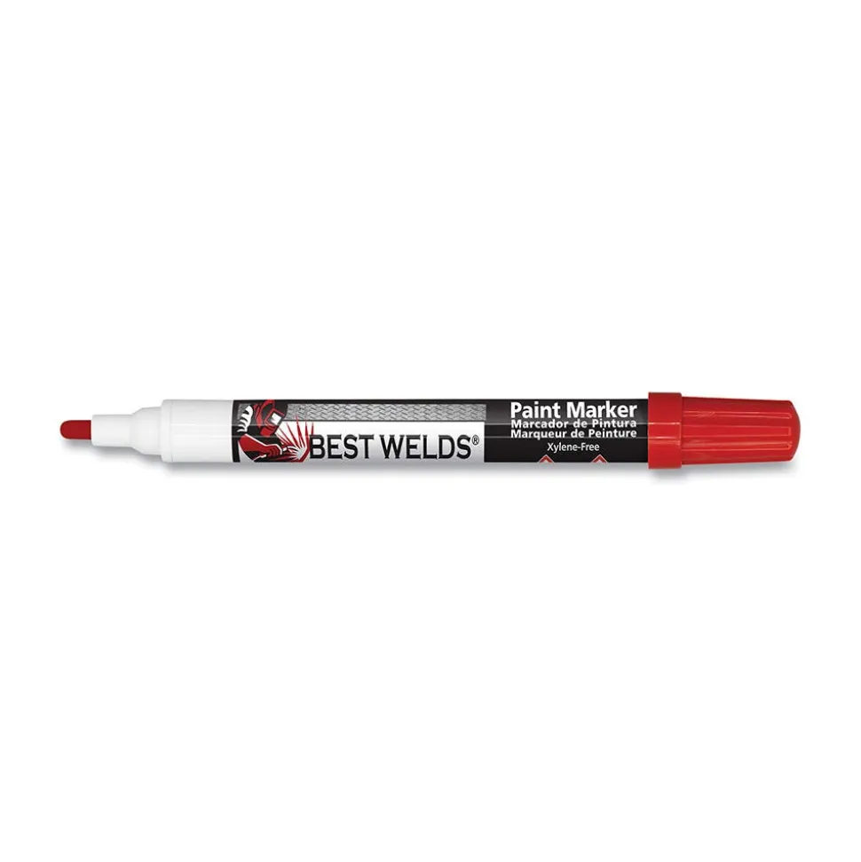 Best Weld Prime-Action Paint Marker, Reversible Chisel/Bullet Tip, Red 900-PAINTMKR-RED