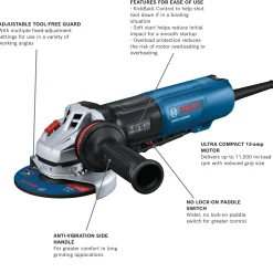 Bosch Power Tools 5" Angle Grinder with Brake GWS14-50PBD
