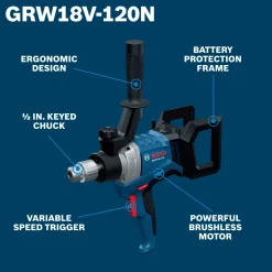 Bosch Power Tools ½" Chuck Mud Mixer GRW18V-120N