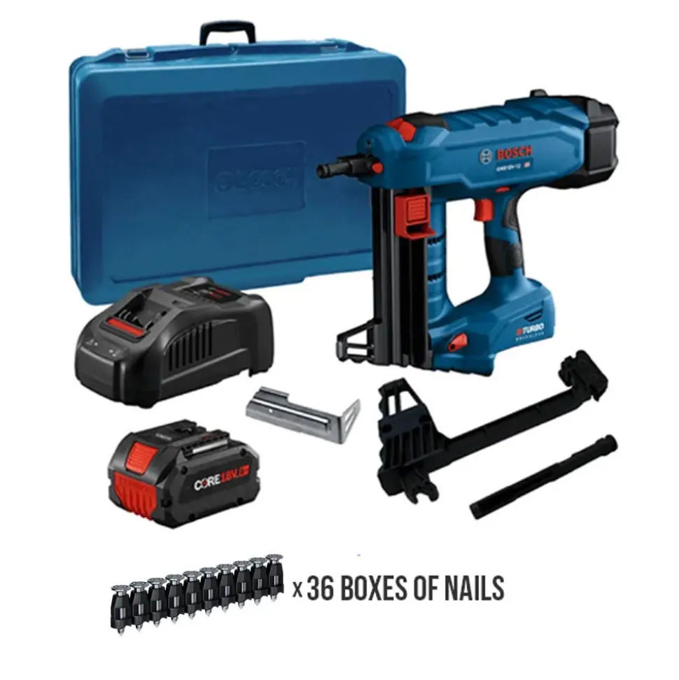 Bosch Power Tools PROFACTOR 18V Concrete Nailer Kit with 36 Boxes of 5/8" Collated Concrete Nails