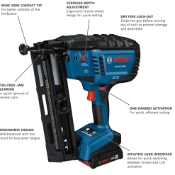 Bosch Power Tools 18V 16-Gauge Angled Finish Nailer GNH18V-16MAB12