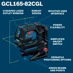 Bosch Power Tools 12V Max Green-Beam Cross-Line Laser GCL165-82CGL