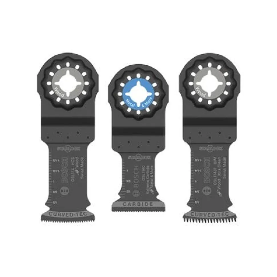 Bosch 1-1/4" Starlock High-Carbon Steel Xtra-clean Clean Carbide Plunge Cut Blades 3 pk. OSL003VP