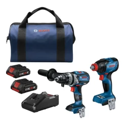 Bosch 18V 2-Tool Combo Kit with Impact Driver/Wrench, Hammer Drill/Driver and Batteries GXL18V-227B25
