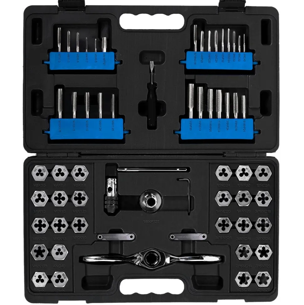 Champion Cutting Tools Tap and Die Set - UNC, UNF, Metric - 62 Pc CS60P-A