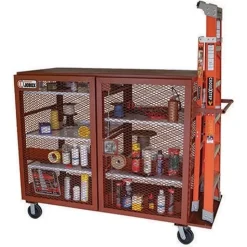Crescent Jobox Mesh Cabinet 65" x 33" x 55" Mobile Jobsite Storage 1-400990