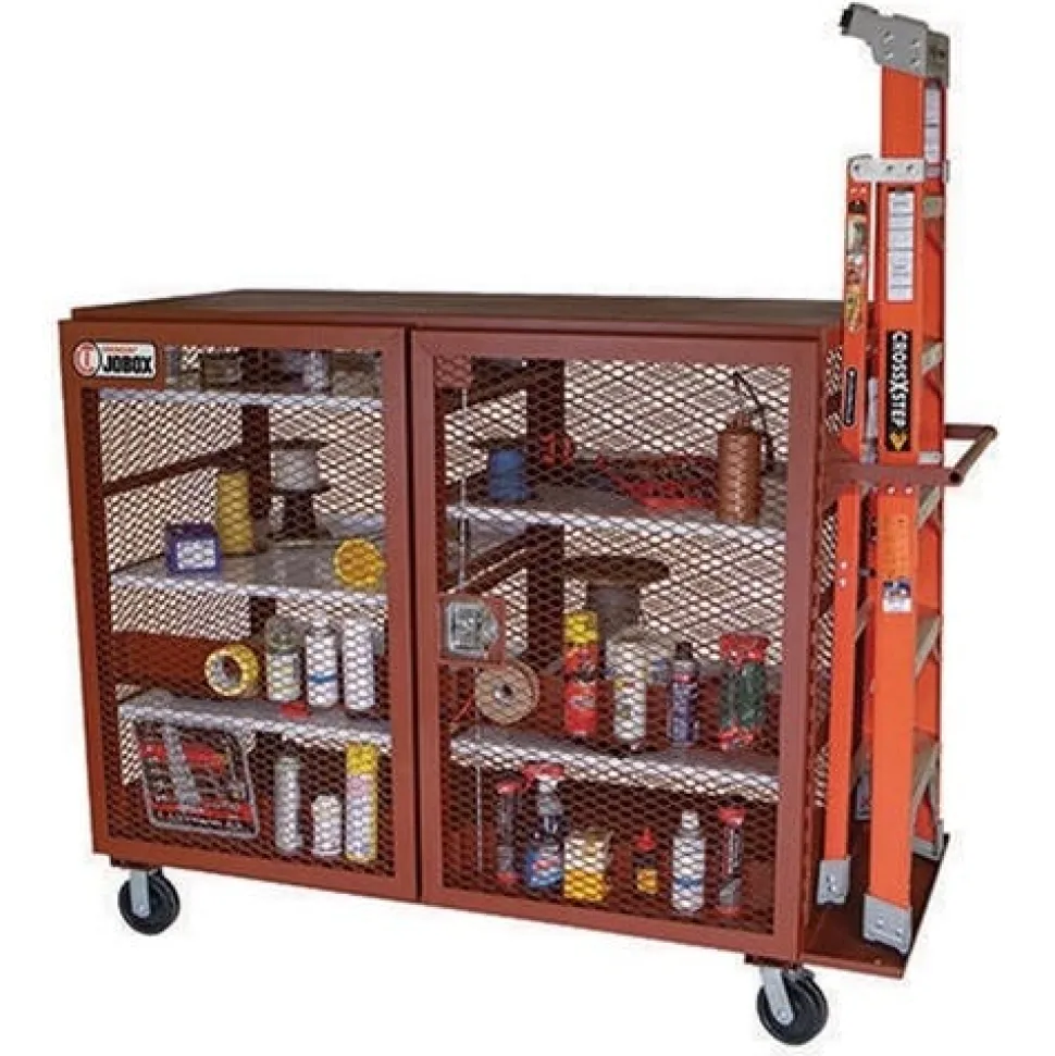 Crescent Jobox Mesh Cabinet 65" x 33" x 55" Mobile Jobsite Storage 1-400990