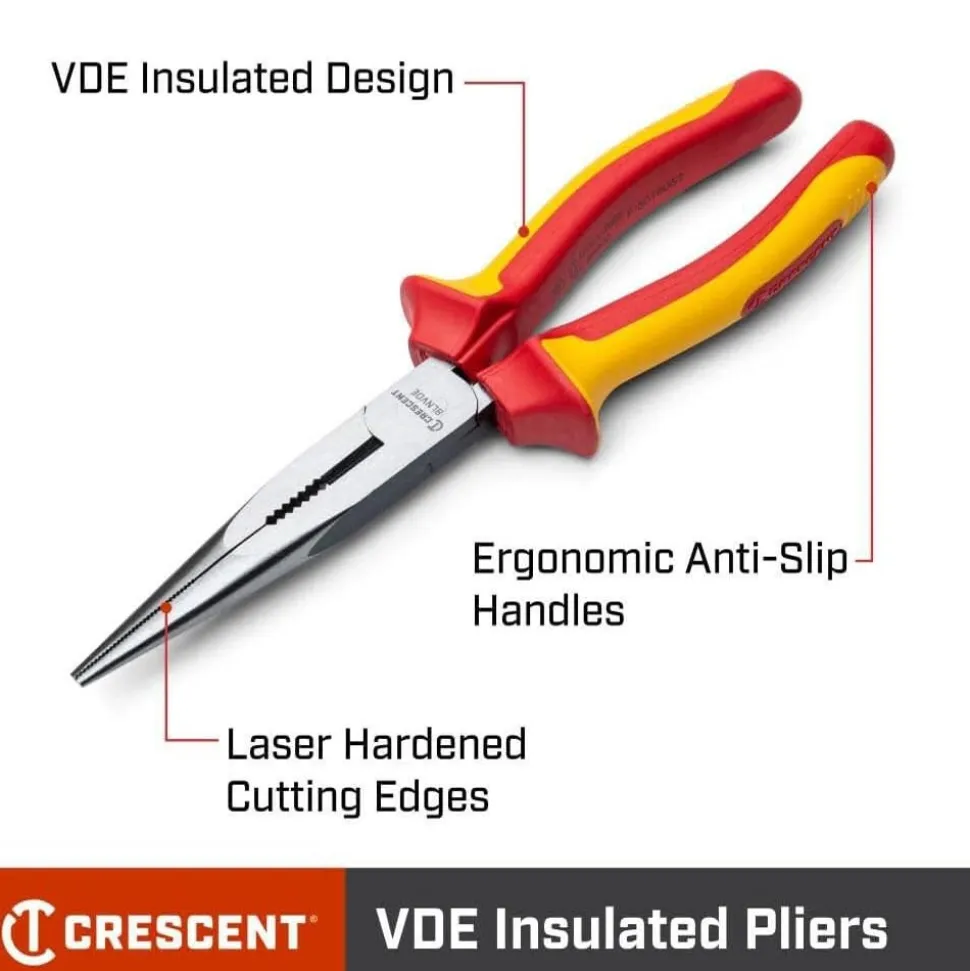 Crescent 8" Long Nose Vde Plier 8LNVDE