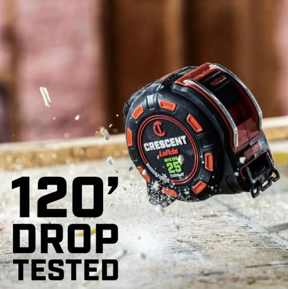Crescent Tools 1-1/4" x 25' SHOCKFORCE NITE EYE Tape Measure L1325B-02