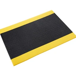 Crown Anti-Fatigue Matting 3/8" 3'x12' Comfort-King Floor Mat Black/Yellow Dry Area CK 0312YB