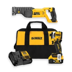 DeWalt Atomic 20V MAX Brushless Cordless 1/4" 3-Speed Impact Driver Kit & 20V MAX Cordless Reciprocating Saw DCF850P1 & DCS380B