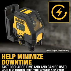DeWalt DEWALT USB Rechargeable Green Cross Line Laser Base Kit DCLE14201GB