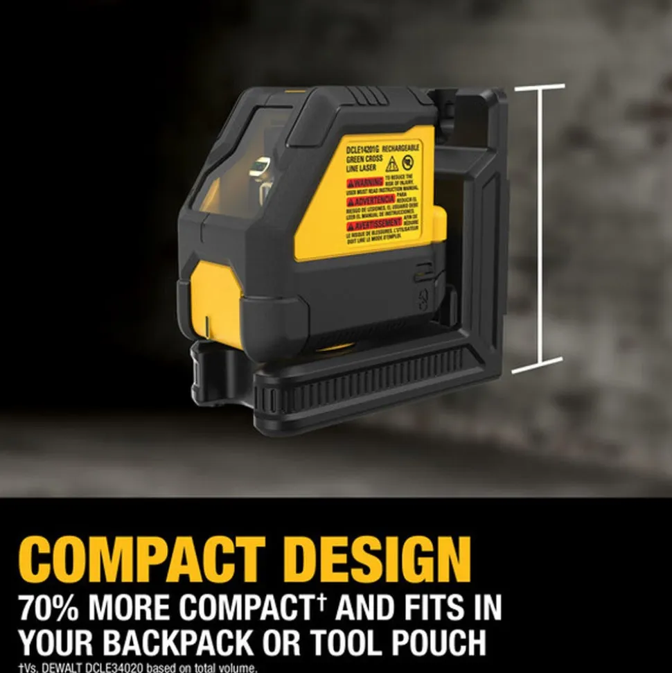 DeWalt DEWALT USB Rechargeable Green Cross Line Laser Kit DCLE14201G