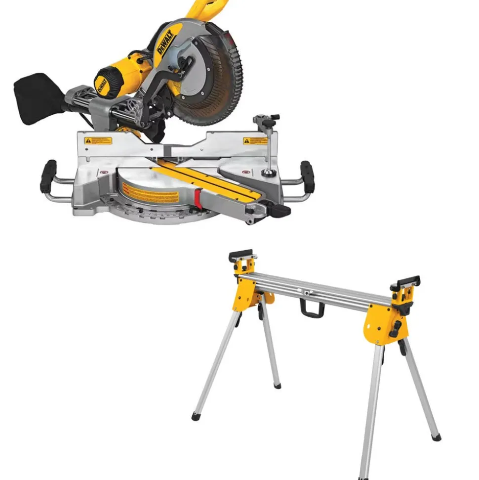 DeWalt 12 Double-Bevel Sliding Compound Miter Saw with Stand Bundle DW-DWS779-DW-DWX724