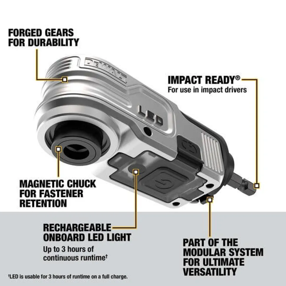 DeWalt FLEXTORQ Lighted Modular Right Angle Attachment DWALRAFT