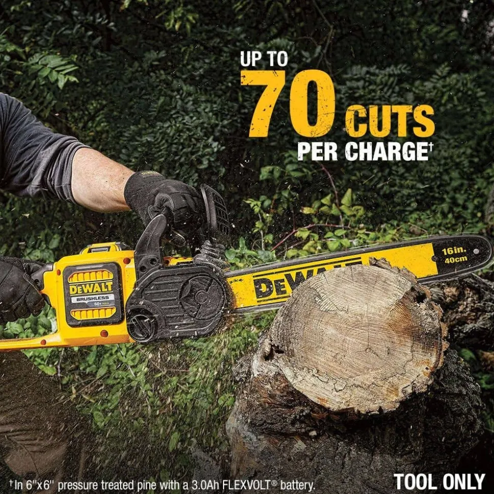 DEWALT FLEXVOLT 60V MAX Brushless Cordless Chainsaw, Tool Only DCCS670B