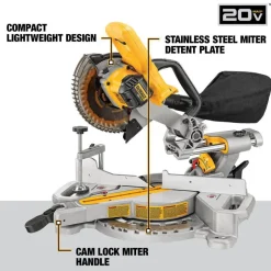 DeWalt 7-1/4" Miter Saw Single Bevel Sliding Compound (Bare Tool) DCS361B