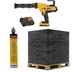 DeWalt Pallet Pure110+ 9 oz. Quik-Shot 1:1 (648x) + 20V 10oz Adhesive Epoxy Gun (3x) Bundle DW-08310SD-PWR-DW-DCE560D1
