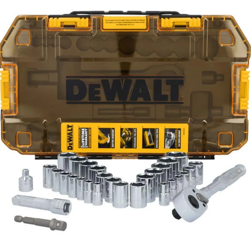 DeWalt TOUGHSERIES 20 Piece TOUGH BOX 1/4" Drive Mechanics Tool Set DWMT45413