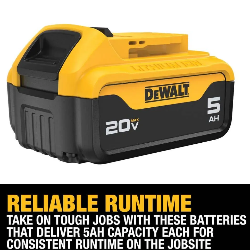 DeWalt 20V MAX 5.0Ah Batteries (2 Pack) DCB205-2