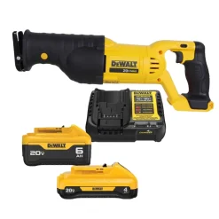 DeWalt 20V MAX Reciprocating Saw 4.0Ah, 6.0Ah Batteries & Charger Kit DCS380B-DCB2460C