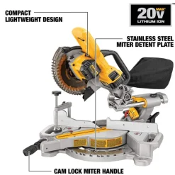 DeWalt 20V MAX 7-1/4" Sliding Miter Saw Kit DCS361M1