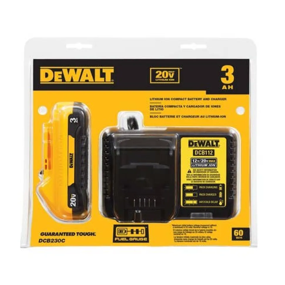 DeWalt 20V MAX Starter Kit with 3.0Ah Compact Battery and Charger DCB230C