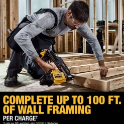 DeWalt 20V MAX XR Brushless Cordless 30 Degree Paper Tape Framing Nailer Kit DCN930P1