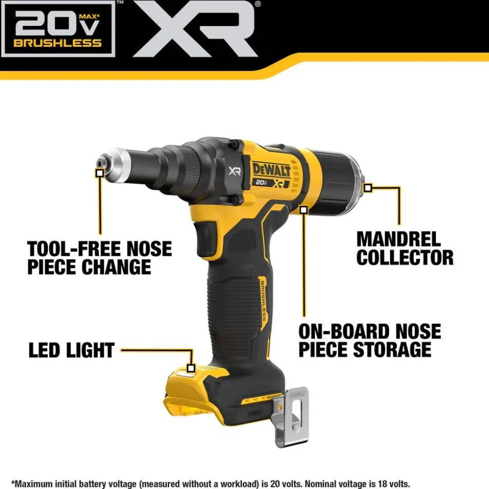 DeWalt 20V MAX* XR Brushless Cordless 3/16" Rivet Tool (Tool Only) DCF403B