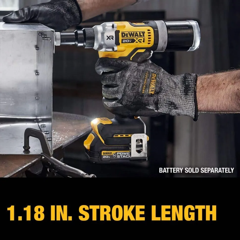 DeWalt 20V MAX* XR Brushless Cordless 1/4" Rivet Tool Kit with DEWALT POWERSTACK DCF414GE2