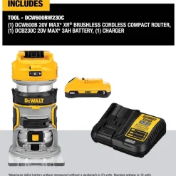 DeWalt 20V MAX* XR Brushless Cordless Compact Router DCW600B