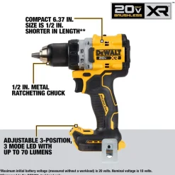 DeWalt 20V MAX XR DD & ATOMIC Impact Combo Kit DCK2051D2