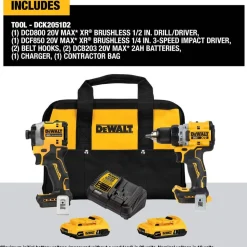 DeWalt 20V MAX XR DD & ATOMIC Impact Combo Kit DCK2051D2