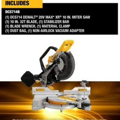 DeWalt 20V MAX XR 10" Double Bevel Fixed Miter Saw (8.0Ah) Kit DCS714WW1