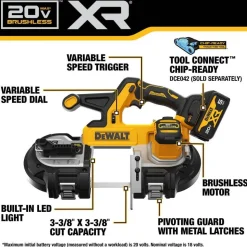 DeWalt 20V MAX XR Mid-Size Bandsaw 5.0Ah Kit DCS378P1