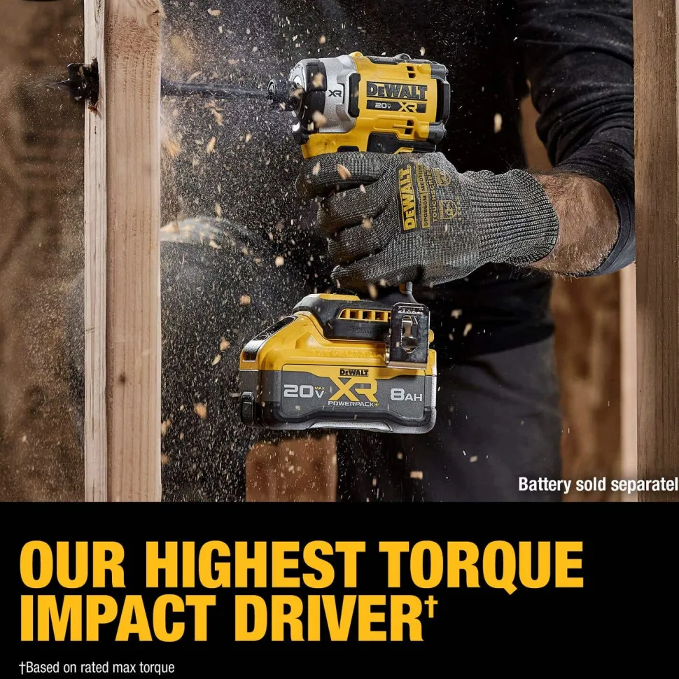 DeWalt 20V MAX* XR 3-Speed 1/4" High Torque Impact Driver (Tool Only) DCF860B
