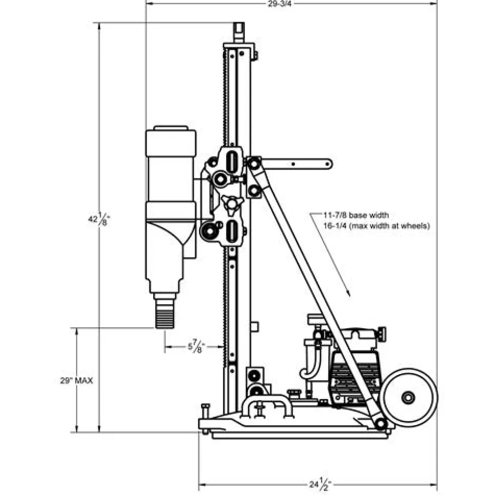Diamond Products Core Bore 18" M-5PRO CB744 4 Speed 220v Complete Core Rig 4220098