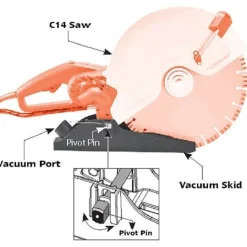 Diamond Products Vaccum Skid Attachment for C14 Cut-Off Saw 6078496