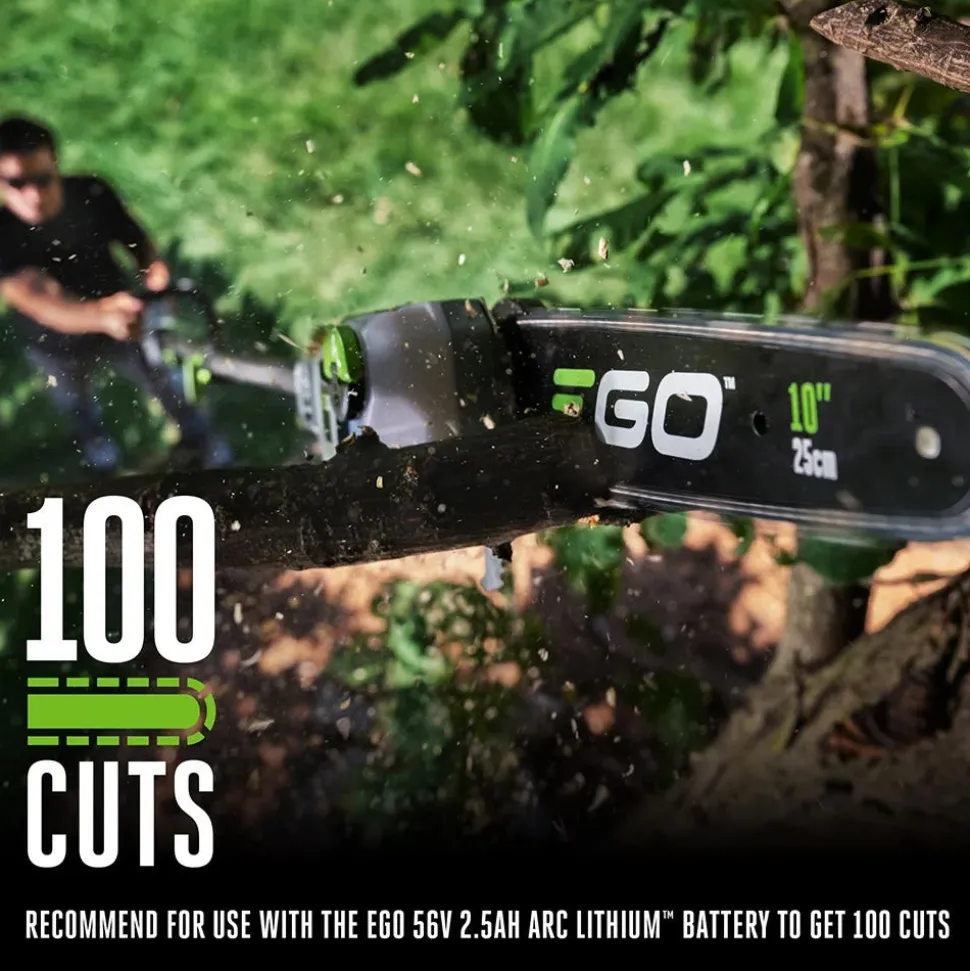 EGO POWER+ 10" Brushless LED Cut Line Carbon Fiber Telescopic Pole Saw w/ 2.5Ah Battery & Charger Kit PS1001