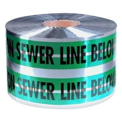 Empire 6" x 1000' Caution Sewer Line Below Warning Tape (2 pack) 31-055