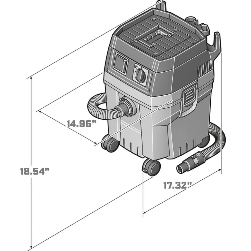 Fein Turbo I HEPA Pro 6 Gallon 151 CFM Wet/Dry Dust Extractor Vac 92037060990