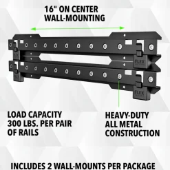 FLEX STACK PACK Wall-Mount Rail, 2-Pack FS1503-2