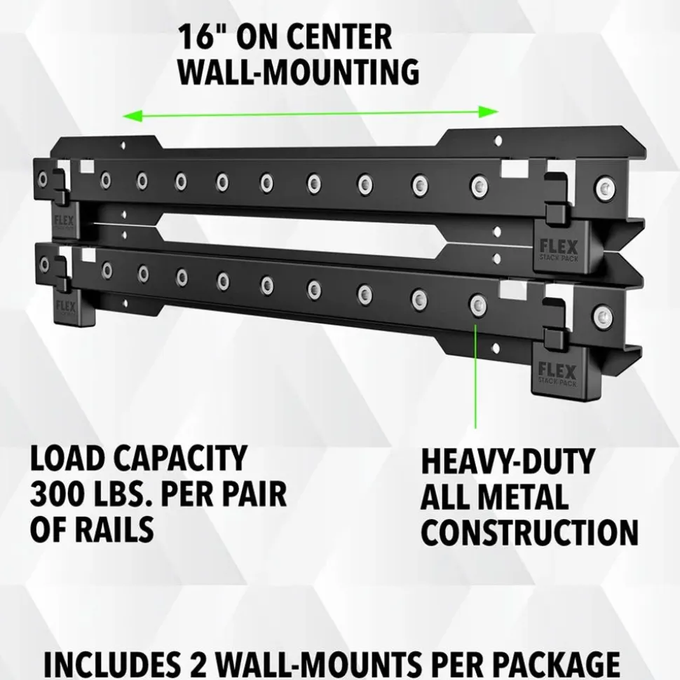 FLEX STACK PACK Wall-Mount Rail, 2-Pack FS1503-2