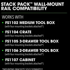 FLEX STACK PACK Wall-Mount Rail, 2-Pack FS1503-2