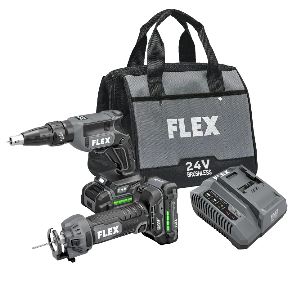 FLEX 2 Tool Combo Kit, Drywall Screw Gun And Cut Out Tool FXM203-2AA