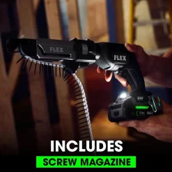 Flex 24V Drywall Screw Gun, AutoFeed Attachment & Cut-Out Tool Combo Kit (2.5Ah) FXM203-2A